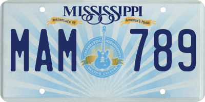 MS license plate MAM789