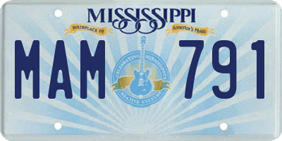 MS license plate MAM791