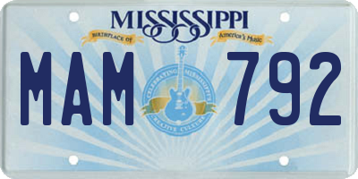 MS license plate MAM792