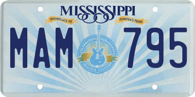 MS license plate MAM795