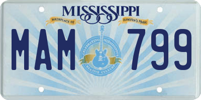MS license plate MAM799