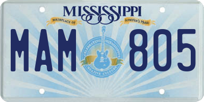 MS license plate MAM805