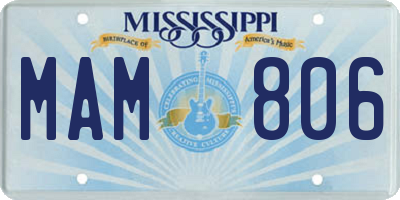 MS license plate MAM806