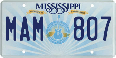 MS license plate MAM807
