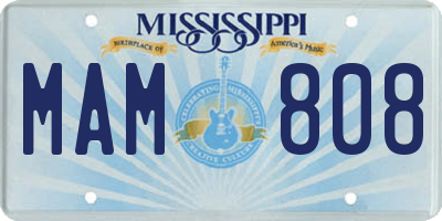 MS license plate MAM808