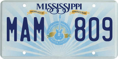 MS license plate MAM809