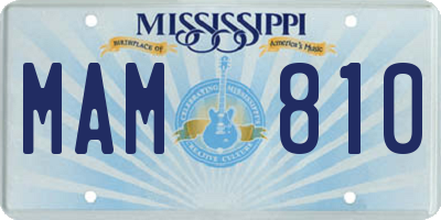 MS license plate MAM810