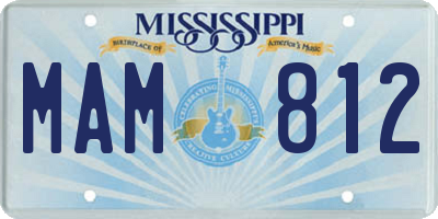 MS license plate MAM812