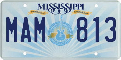 MS license plate MAM813