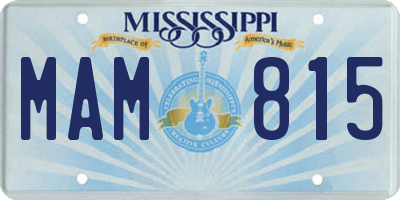 MS license plate MAM815
