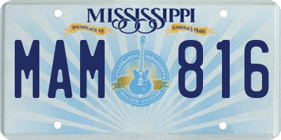 MS license plate MAM816
