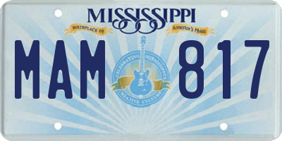MS license plate MAM817