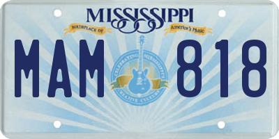 MS license plate MAM818
