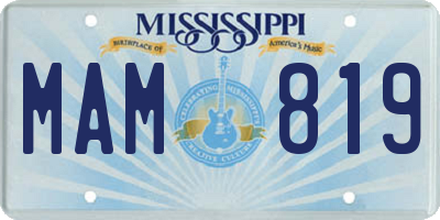 MS license plate MAM819