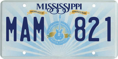 MS license plate MAM821