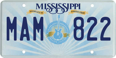 MS license plate MAM822