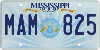 MS license plate MAM825