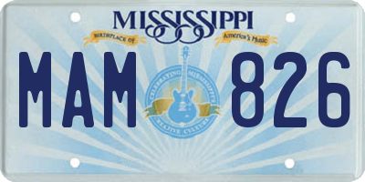 MS license plate MAM826