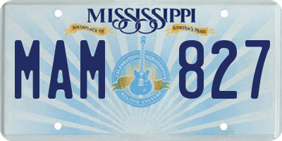 MS license plate MAM827