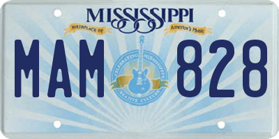 MS license plate MAM828