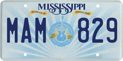 MS license plate MAM829