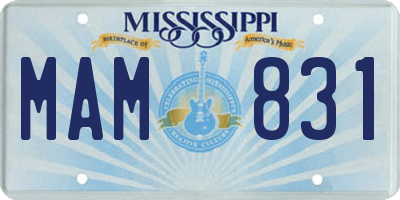 MS license plate MAM831