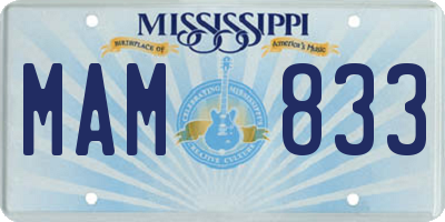 MS license plate MAM833