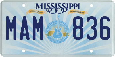 MS license plate MAM836