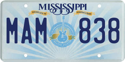 MS license plate MAM838