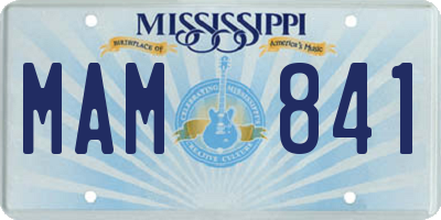 MS license plate MAM841