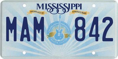MS license plate MAM842