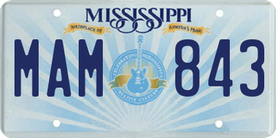 MS license plate MAM843