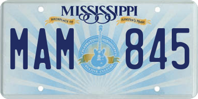 MS license plate MAM845