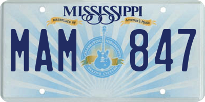 MS license plate MAM847