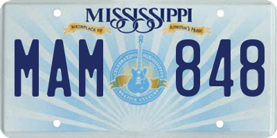 MS license plate MAM848