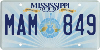 MS license plate MAM849