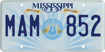 MS license plate MAM852