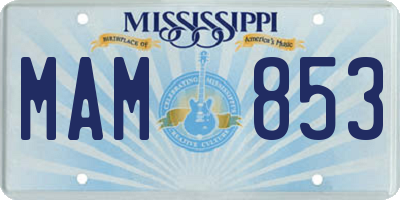 MS license plate MAM853