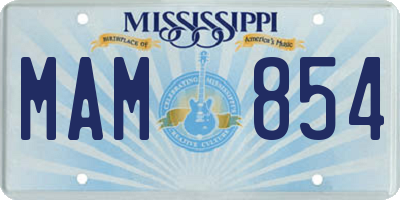 MS license plate MAM854