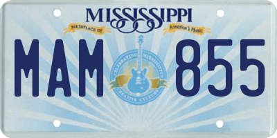 MS license plate MAM855