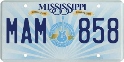 MS license plate MAM858