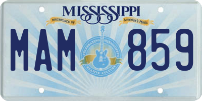 MS license plate MAM859