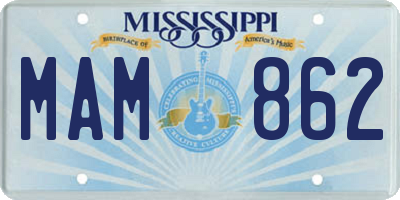 MS license plate MAM862