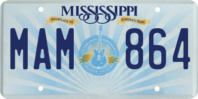 MS license plate MAM864