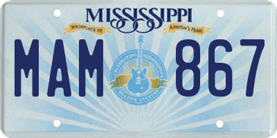 MS license plate MAM867