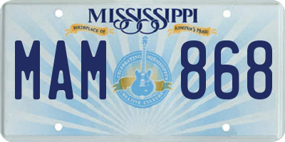 MS license plate MAM868