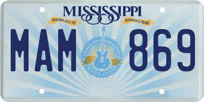 MS license plate MAM869