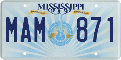 MS license plate MAM871