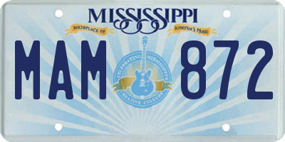 MS license plate MAM872