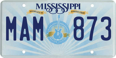 MS license plate MAM873